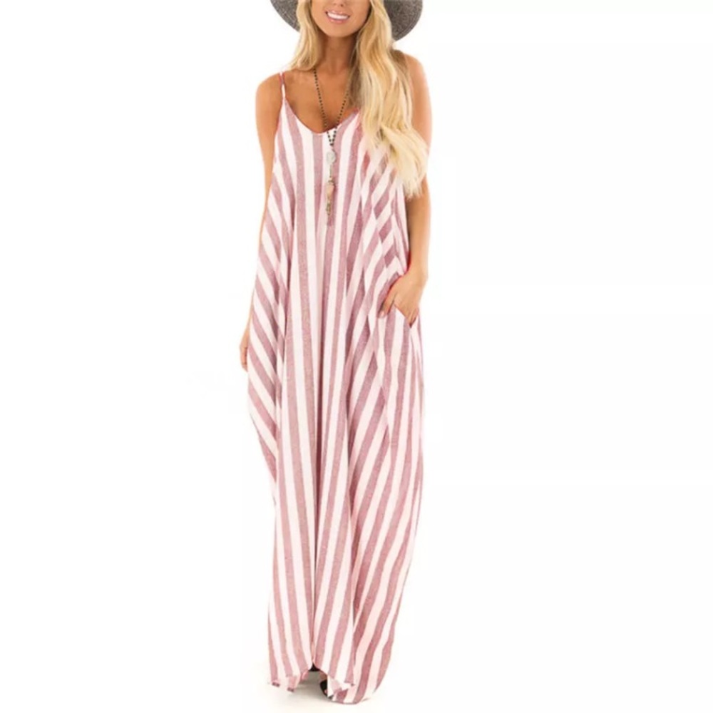 New!! Tessa Pink Striped Maxi Dress - Picture 5 of 7